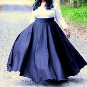 Navy Blue Maxi Skirt